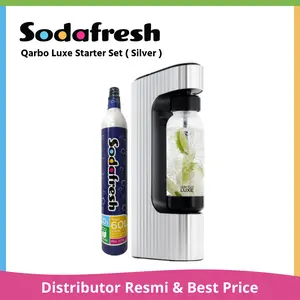 Qarbo Luxe Soda Maker (Starter Set, Silver) by Sodafresh