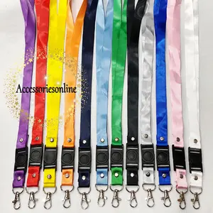 Tali ID Card Gantungan Lanyard 2cm Kilat Polos tanpa sablon + Stopper