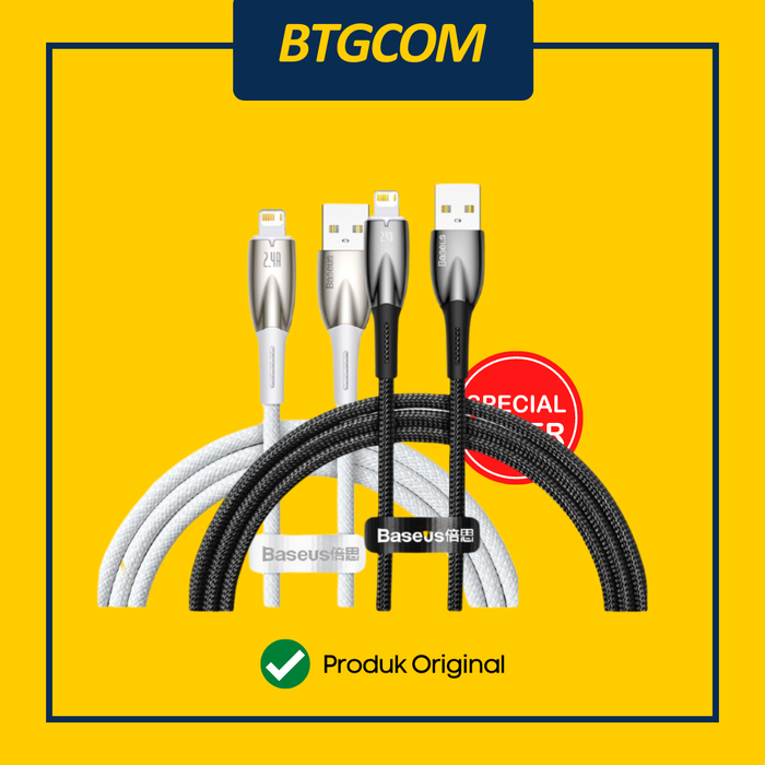 Gambar KABEL USB-A TO LIGHTNING IPHONE BASEUS GLIMMER 2,4A FAST CHARGING DATA CABLE QUICK CHARGE dari btgcom Kota Denpasar Tokopedia