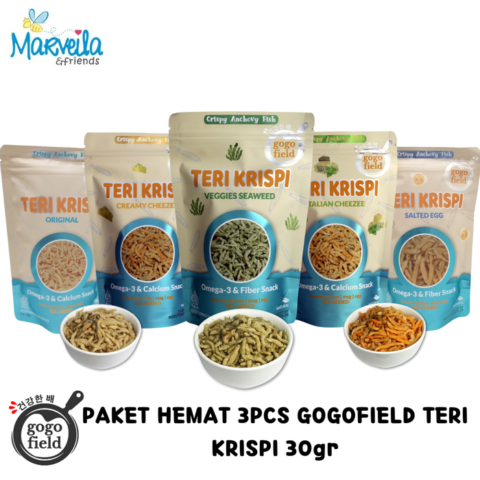 Gambar Gogofield Teri Krispi 30gr Bundle 3Varian Mix Rasa dari Marveila & Friends Kota Administrasi Jakarta Utara Tokopedia