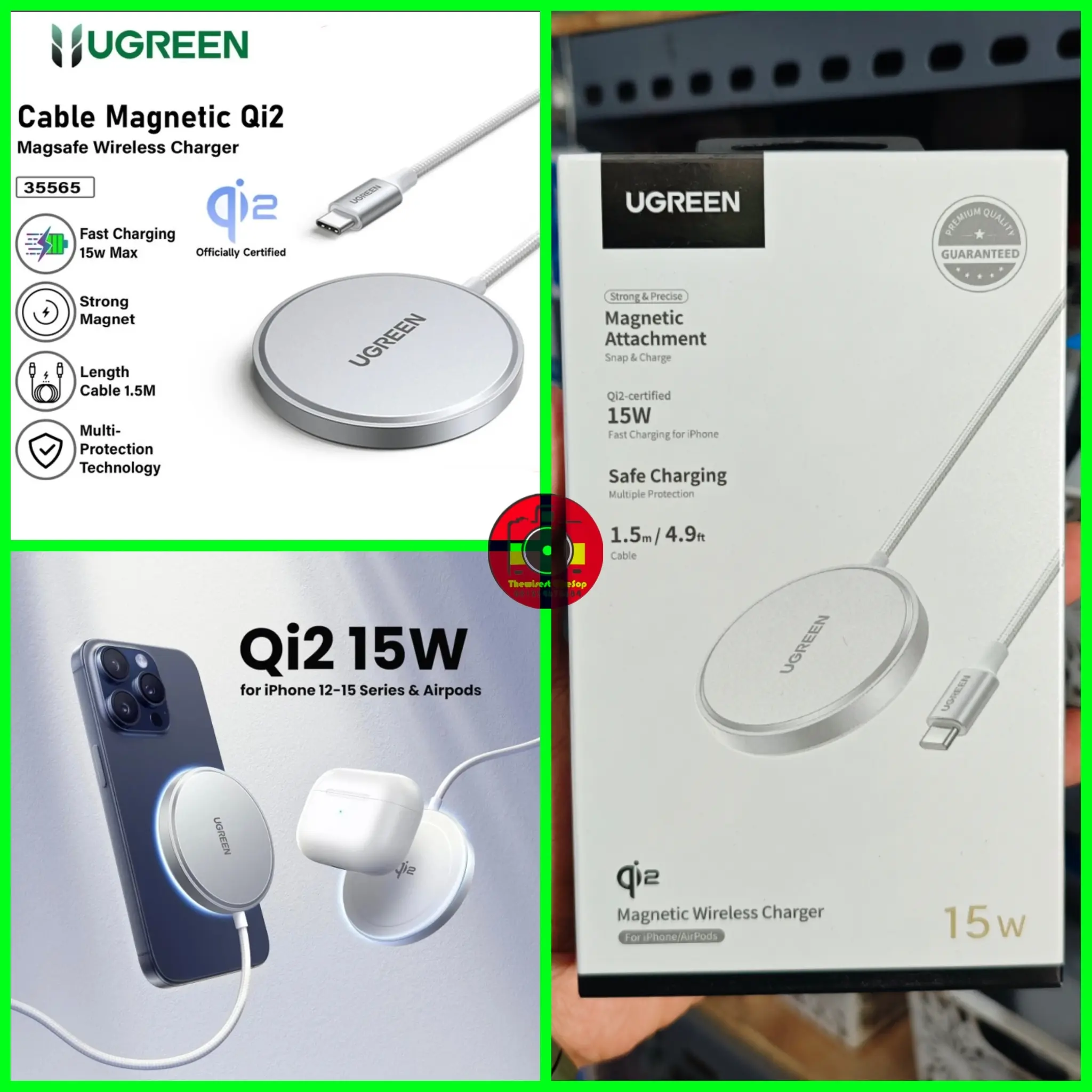 Magsafe 15W Ugreen Fast Wireless Charger charging Magnetic Qi2 iPhone 55959 25W Qi2