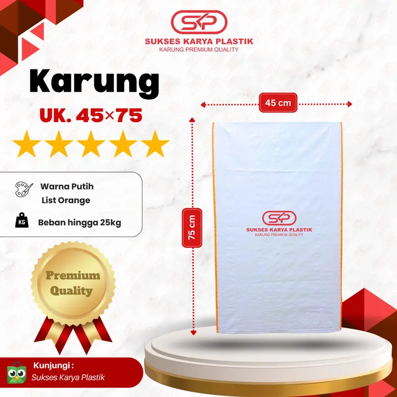 Karung Plastik 45 x 75 cm Premium Lis Oren Karung 25kg Karung Plastik 45x75 25 kg 0