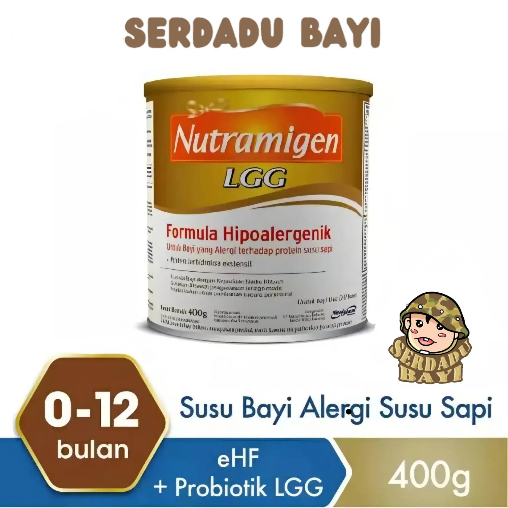 Nutramigen LGG 400 gram - Susu Formula Hipoalergenik untuk Bayi 0-12 Bulan Alergi Protein Susu Sapi