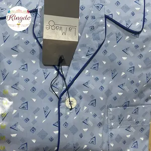 Piyama lengan panjang biru abu la mirage katun pria dewasa