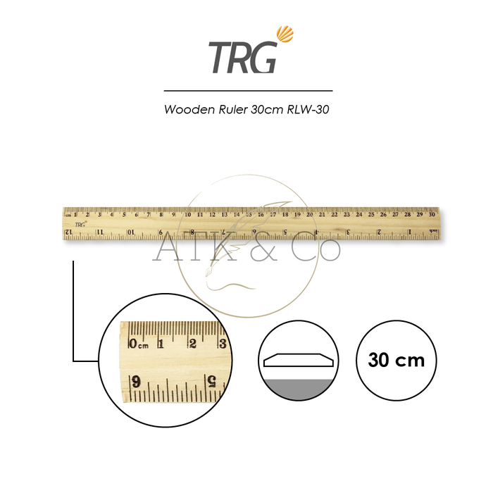 Promo TRG Wooden Ruler 30 cm RLW-30 - Penggaris Mistar Kayu 30cm TRG ...