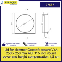Gambar Tutup Skimmer Box Kolam Renang Material SS 250 x 250mm, PERAQUA Buatan Austria (77587) dari PT Esparindo Dayamegah Kota Administrasi Jakarta Pusat 2 Tokopedia