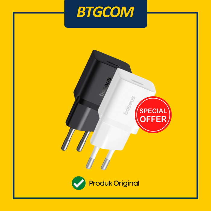 Gambar ADAPTOR BASEUS GAN5 FAST CHARGER MINI 1C 25W USB TYPE-C WITH BCT COOLING TECHNOLOGY EU KEPALA BATOK CAS HP QUICK CHARGING dari btgcom Kota Denpasar Tokopedia