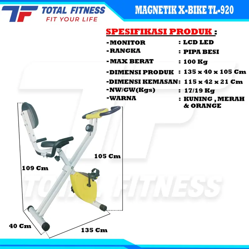 Sepeda Fitnes Statis X Bike Total TL-920 Harga Murah 5