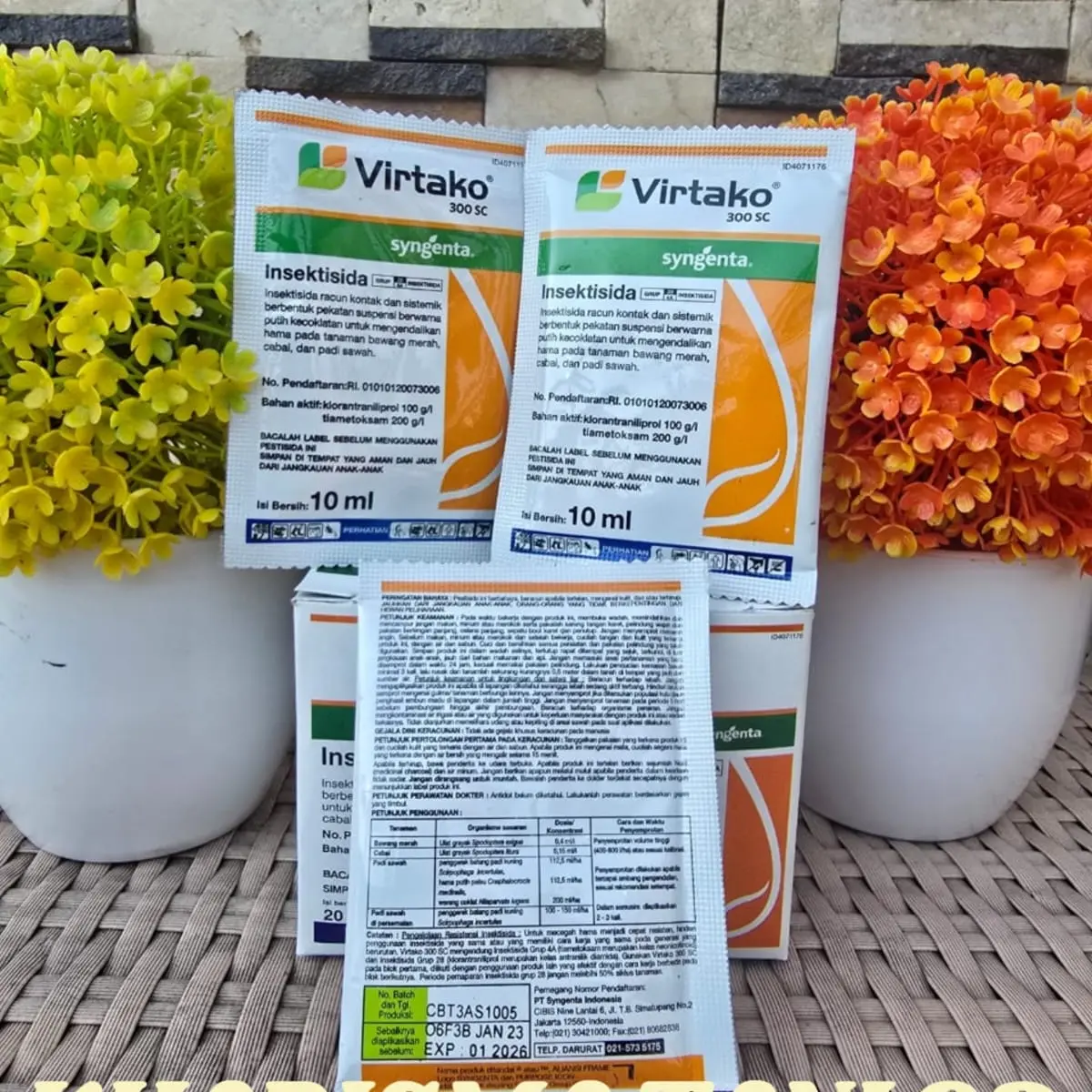 Virtako Insektisida Virtaco 300SC 10 ml untuk Padi Kontak & Sistemik Mengendalikan Hama Penggerek Batang Wereng Coklat dan Pelipat Daun - Tanaman