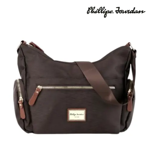 Tas Selempang Wanita Phillipe Jourdan Wanita Aurora Coklat (Canvas)