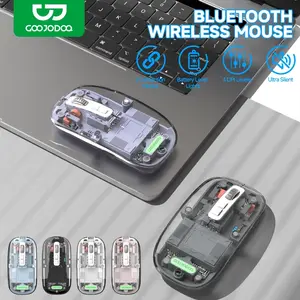 GOOJODOQ Transparent Bluetooth Mouse Wireless DPI for iPad laptop Rechargeable Silent Tablet Android