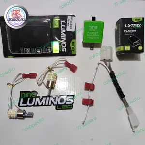 PAKET LAMPU NINE LUXIMOS LED T10 DF1 54 MATA LAMPU SEIN DUA MODE  AEROX newT10 DF1 54mata Original 100% dengan Flasher NINE LX-TRIX F2