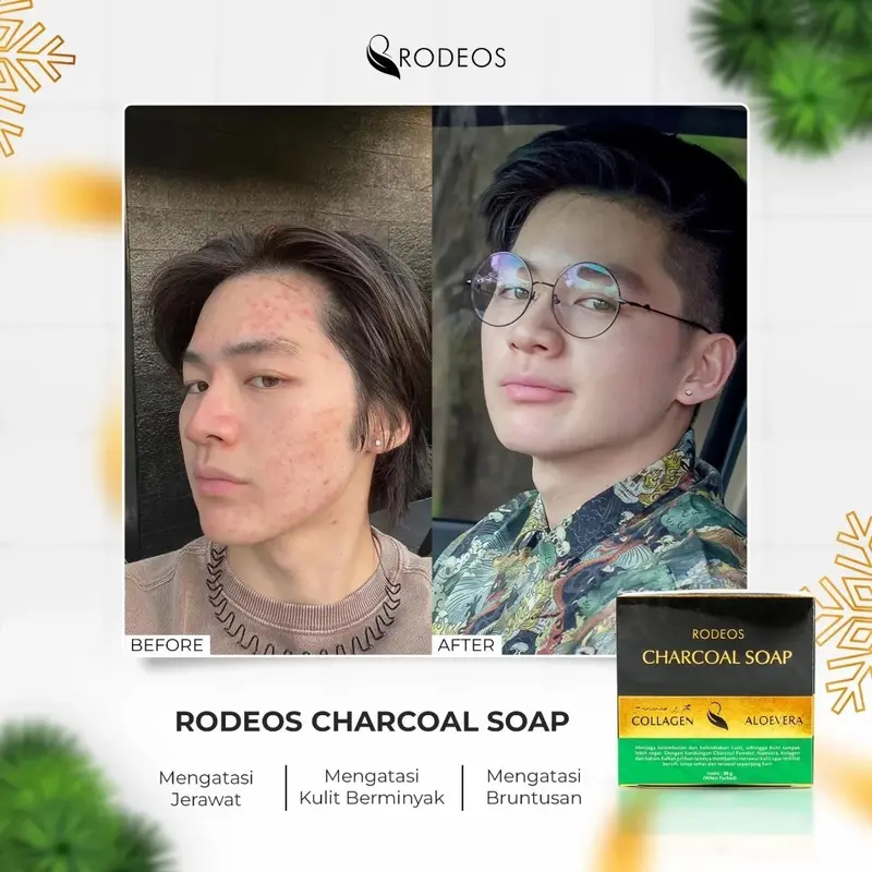 RODEOS CHARCOAL SOAP | Rodeosmen Sabun Wajah Pria Anti Acne Flek Hitam 4