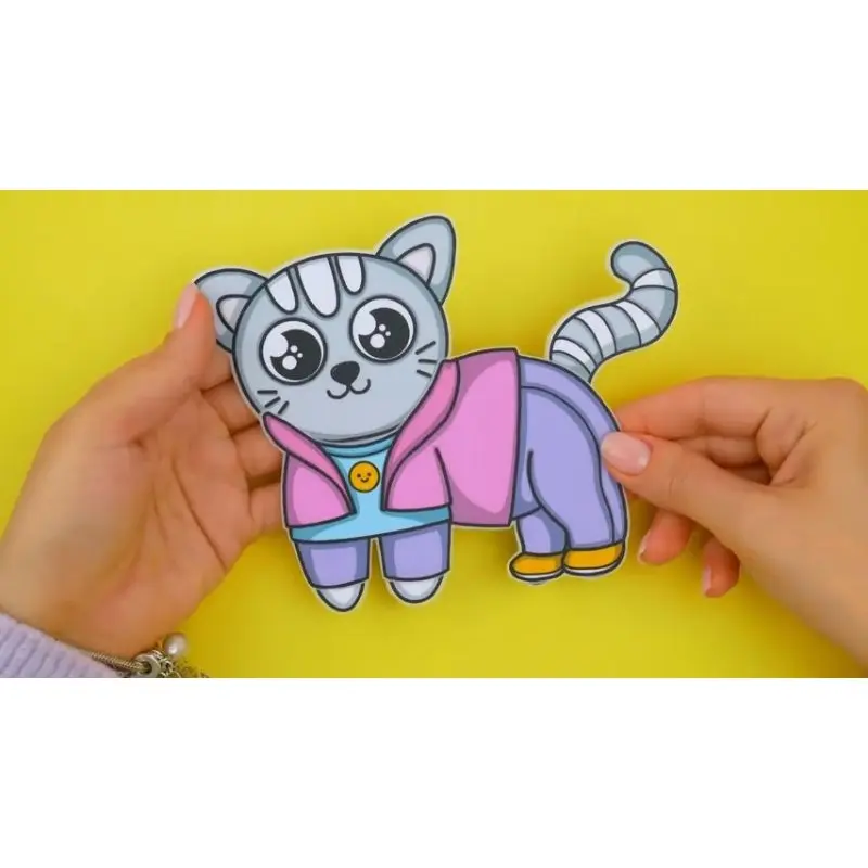 Paper doll house book cat kucing mainan bongkar pasang -Sudah dirakit 4