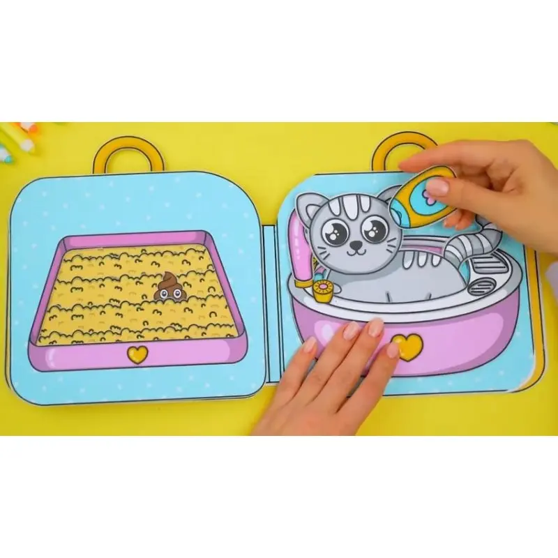 Paper doll house book cat kucing mainan bongkar pasang -Sudah dirakit 2