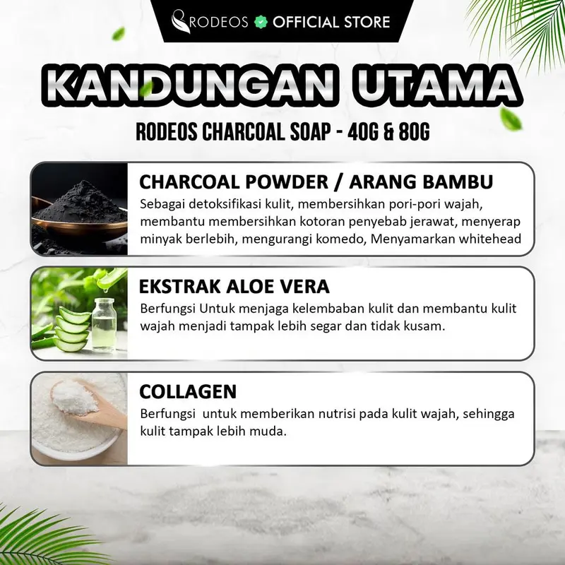 RODEOS CHARCOAL SOAP | Rodeosmen Sabun Wajah Pria Anti Acne Flek Hitam 2