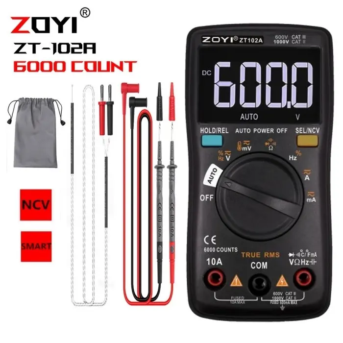 ZOYI ZT-102A Auto Digital Multimeter Avometer Upgraded/ Multi Tester AC DC NCV Voltmeter