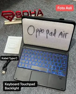 Case Oppo Pad Air Keyboard Smart Keyboard Case Cover Bluetooth Case Bahan Silikon Tablet Bisa Stand