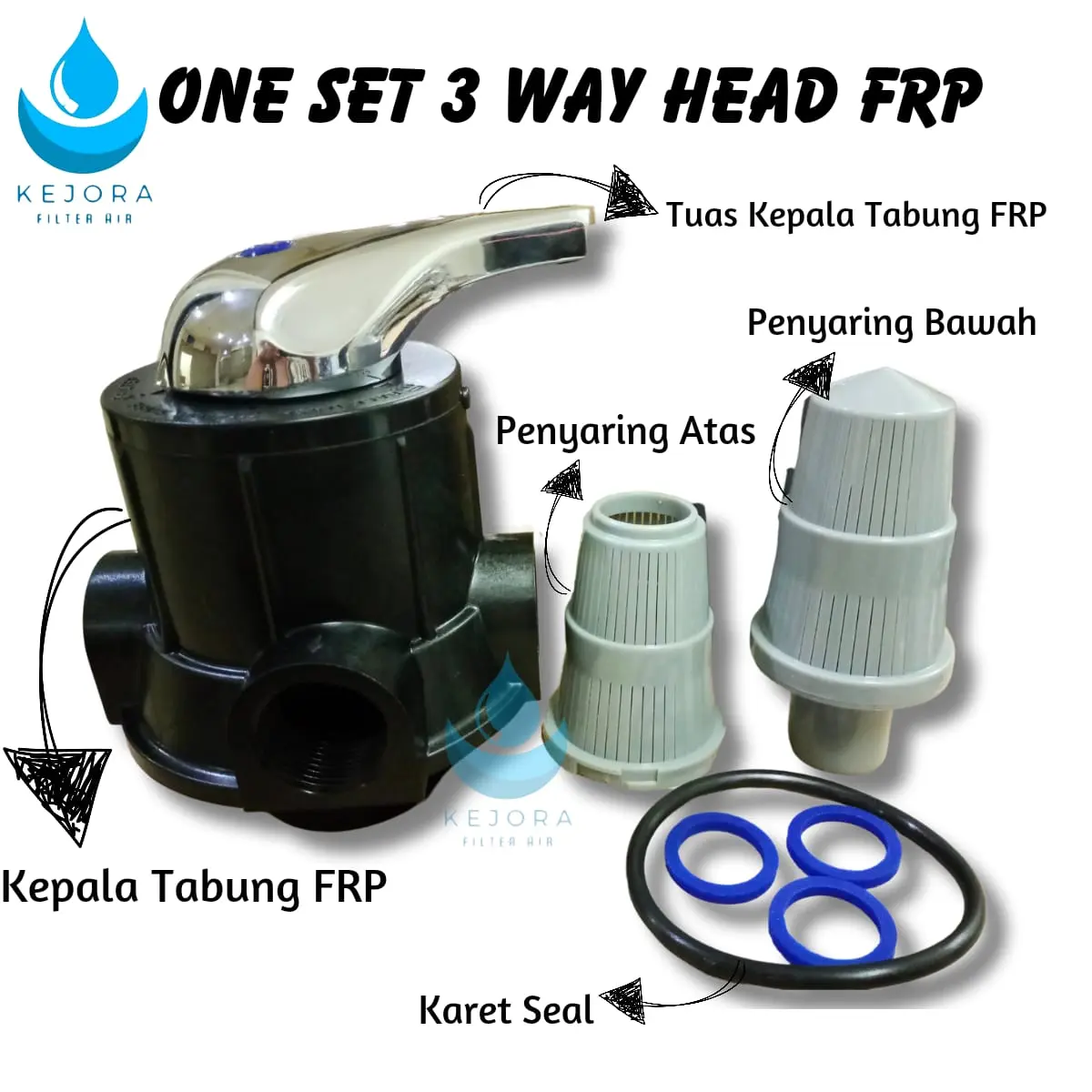 Manual Multiport Valve Filter / Kepala 3Way