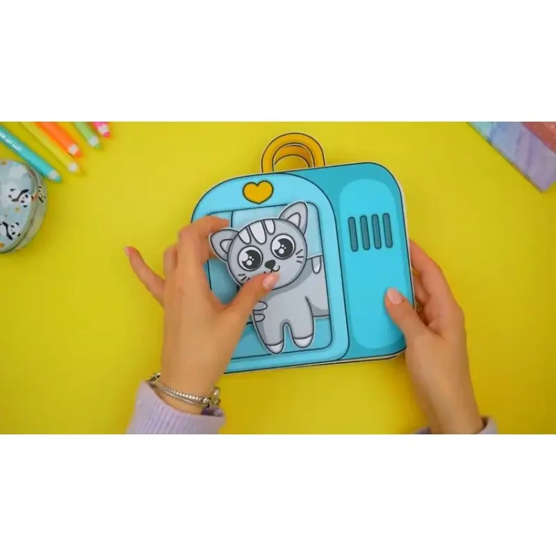 Paper doll house book cat kucing mainan bongkar pasang -Sudah dirakit 0