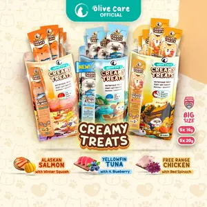 Olive Care PAKET CREAMY TREATS Isi 5pcs Snack Kucing