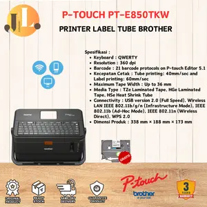 Brother PT-E850TKW PTouch Label Barcode E850 Tube Tubing With Keyboard
