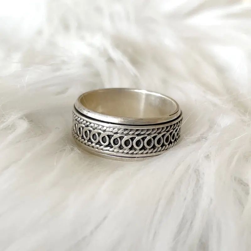 Cincin Ring Perak Silver Bali Putar Polos Jalin Tali Air Asli 925 Pria 5