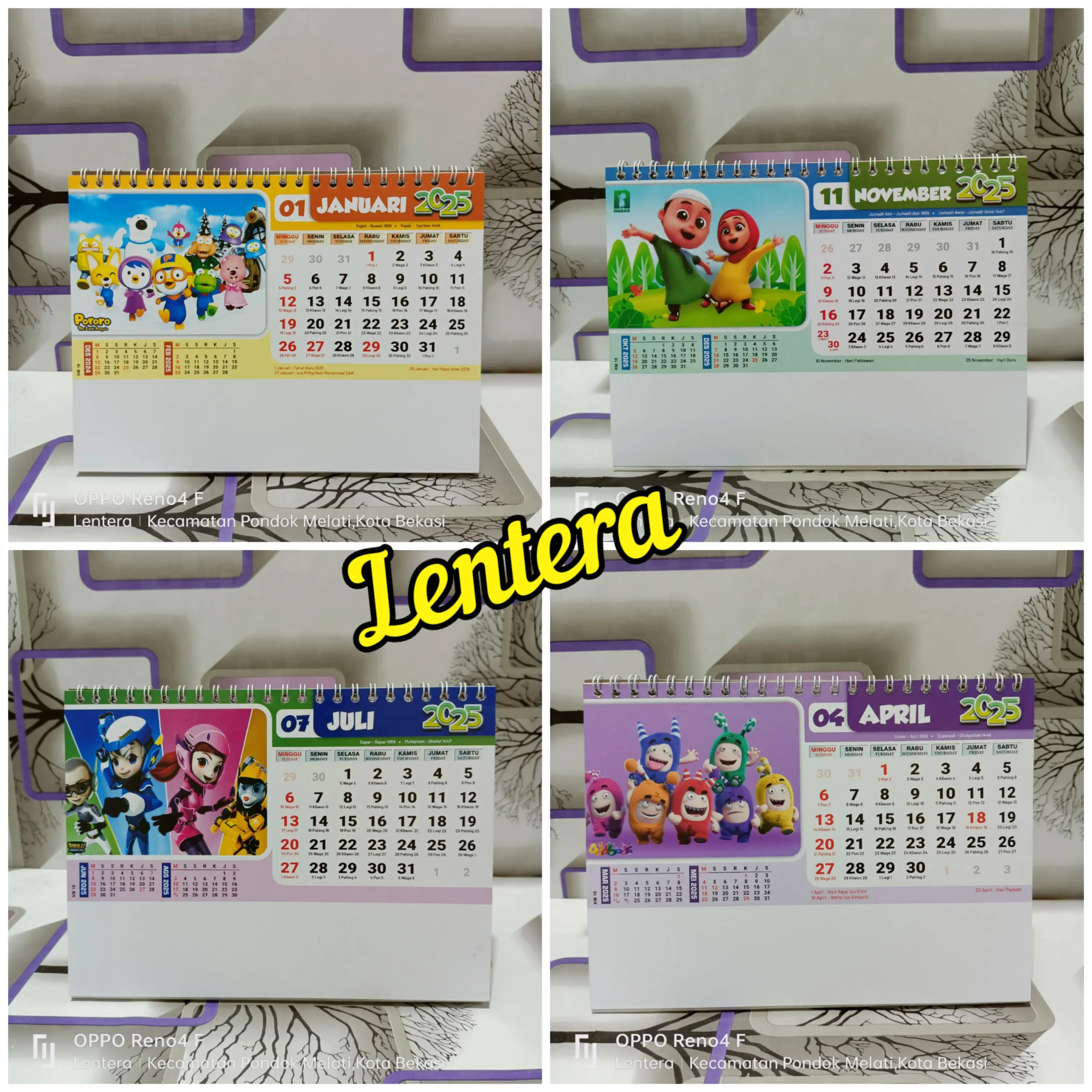 Kalender meja kartun
