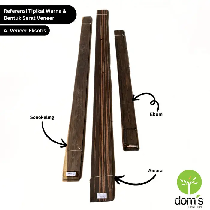 Dom's Wood Veneer/Veneer Kayu Sonokeling 0.6mm Bahan Kayu Asli DIY 4