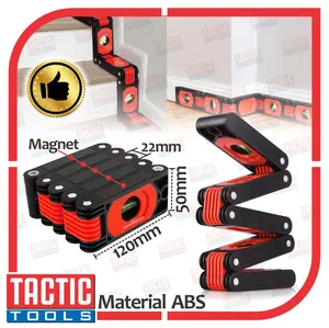 Waterpass Lipat Fleksibel 60cm Magnetic Spirit Level 5 Sides Folding