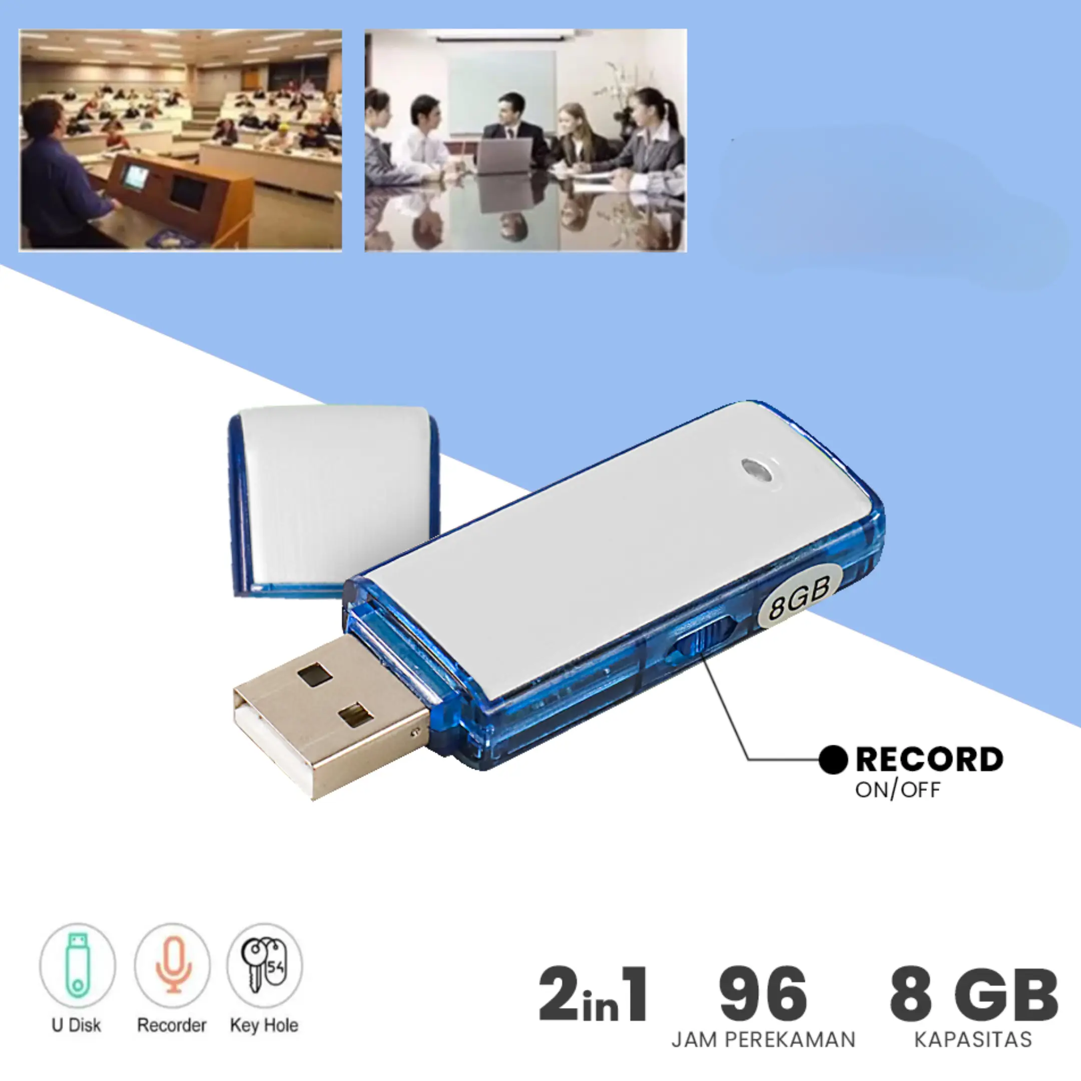 Voice Recorder Flashdisk USB Flashdrive Sound Perekam Suara 8Gb