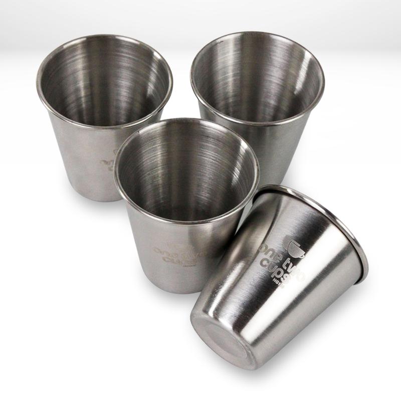 Gelas Camping One Two Cups Stainless Steel 70ml 4 Buah with Pouch 4