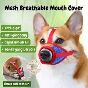 PET Mouth Cover / Air Mesh Dog Muzzle / Penutup Mulut Anjing / Brangus