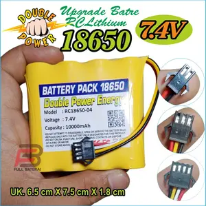 Baterai RC,Elektronik,Speaker, 4X 18650 7.4V 6000mAh Soket HITAM-4pin