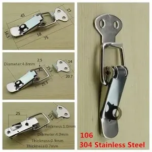 Toggle Kancing Kunci Stainless Steel 304 Kait Kotak Box Clamp Latch Catch Buckle Spring Lock Loaded Peti L106