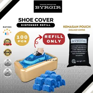 BYRGIR Refill Shoes Cover Dispenser Disposable Sarung Pelindung Alas Kaki Plastik Isi Ulang Penutup Sepatu Otomatis Waterproof Overshoes Automatic Portable Hand-Free