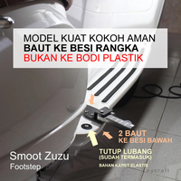 Gambar Footstep untuk Motor Smoot Zuzu. Kuat Kokoh Dibaut ke Besi Bukan ke Plastik. Ergonomis Nyaman di Kaki dari AG Craft Shop Kota Administrasi Jakarta Pusat 1 Tokopedia