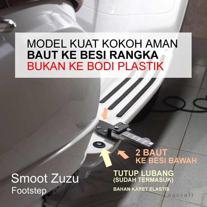 Gambar Footstep untuk Motor Smoot Zuzu. Kuat Kokoh Dibaut ke Besi Bukan ke Plastik. Ergonomis Nyaman di Kaki dari AG Craft Shop Kota Administrasi Jakarta Pusat Tokopedia