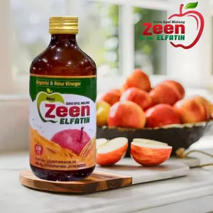 Zeen Elfatih Cuka Apel Malang Original 330ml - Minuman Sehat untuk Memerangi Diabetes & K Organic & Raw Vinegar
