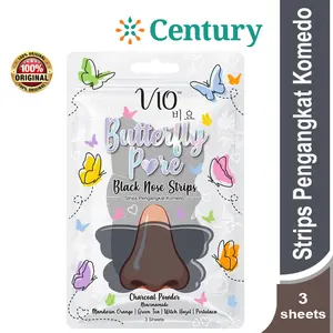 VIO BUTTERFLY PORE BLACK NOSE STRIP 3`S / PERAWATAN WAJAH / KOMEDO
