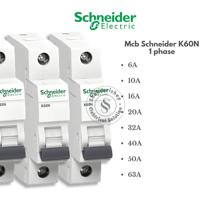 K60n Jual SCHNEIDER MCB K60N 1 PHASE 6A, 10A, 16A, 20A, 32A, 40A, 50A DAN ...