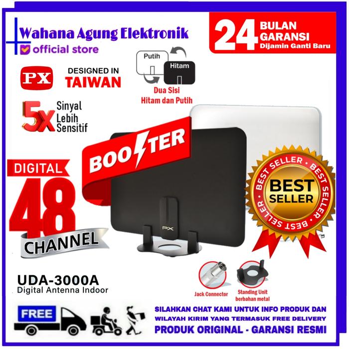 Gambar PX Digital Antena TV UDA3000A Indoor Antenna DVB-T2  Booster LED UDA-3000A dari Wahana Agung Elektronik Kota Tangerang Selatan Tokopedia