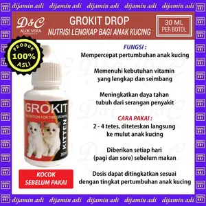 Nutrisi Lengkap dan Vitamin Untuk Pertumbuhan Anak Kucing GROKIT DROP