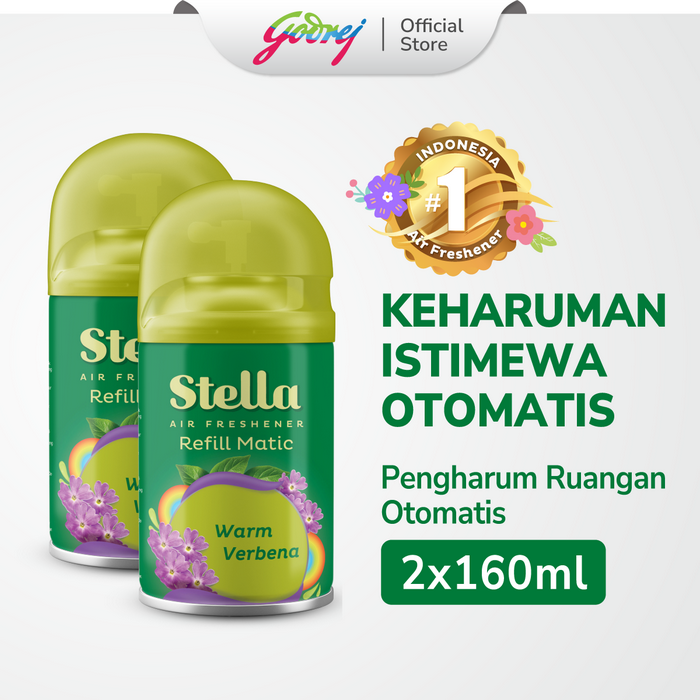 Gambar Stella Matic Refill Premium Pengharum Ruangan Warm Verbena 160ml isi 2 dari godrejindonesia Kota Administrasi Jakarta Utara Tokopedia