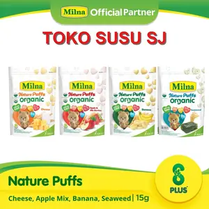 MILNA NATURE PUFFS ORGANIC CHEESE 15 GRAM/KEJU/15GRAM