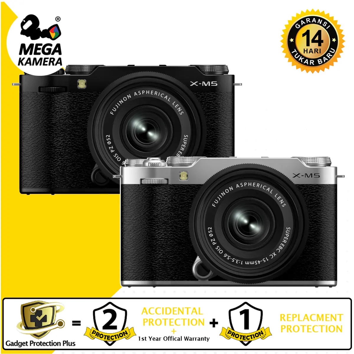Fujifilm Fuji X-M5 XM5 X M5 Kit Lensa XC 15-45mm f/3.5-5.6 Mirrorless Camera