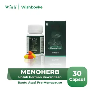 Wish Menoherb Capsule by Boyke - 30 Kapsul Herbal untuk Wanita Pra-Menopause dengan Pueraria Mirifica & Centella Asiatica