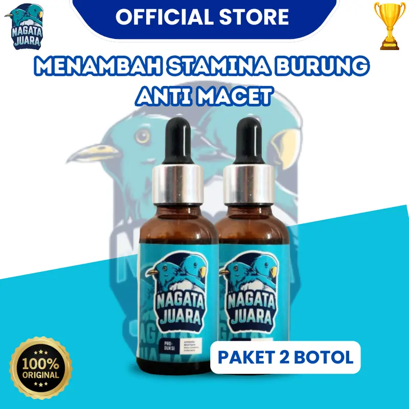 Vitamin Burung Nagata Juara - Paket 2 Botol Anti Macet Pada Suara Burung