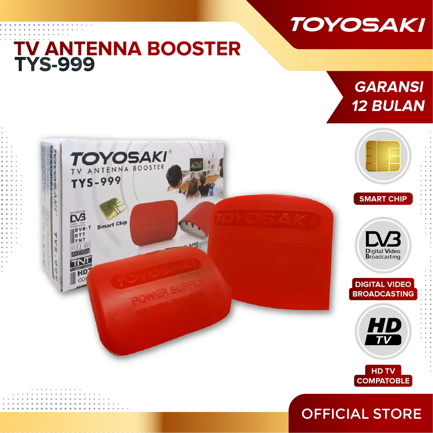 Toyosaki Booster Antena - Power Supply Penguat Signal TV TYS 999