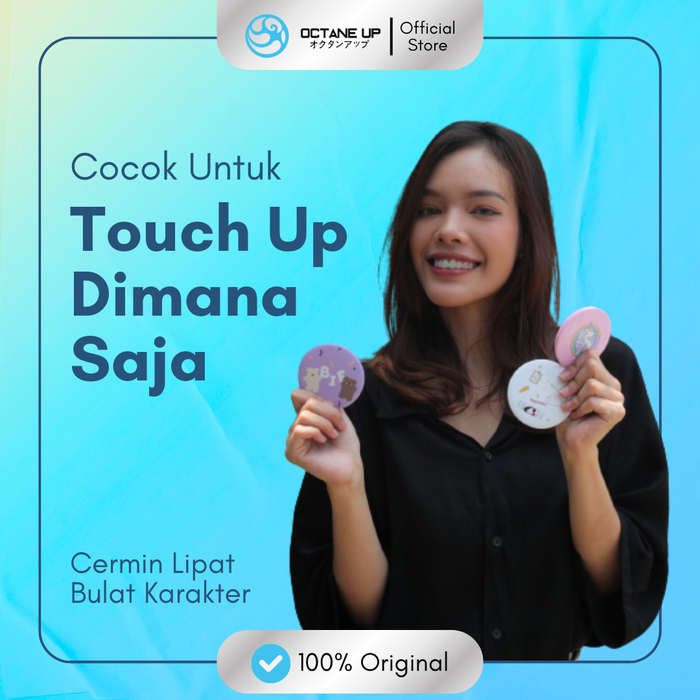 Gambar Cermin Rias Makeup Bulat Dua Sisi Portabel Mini Premium Octane Up dari Octane Up Store Kota Bandung Tokopedia